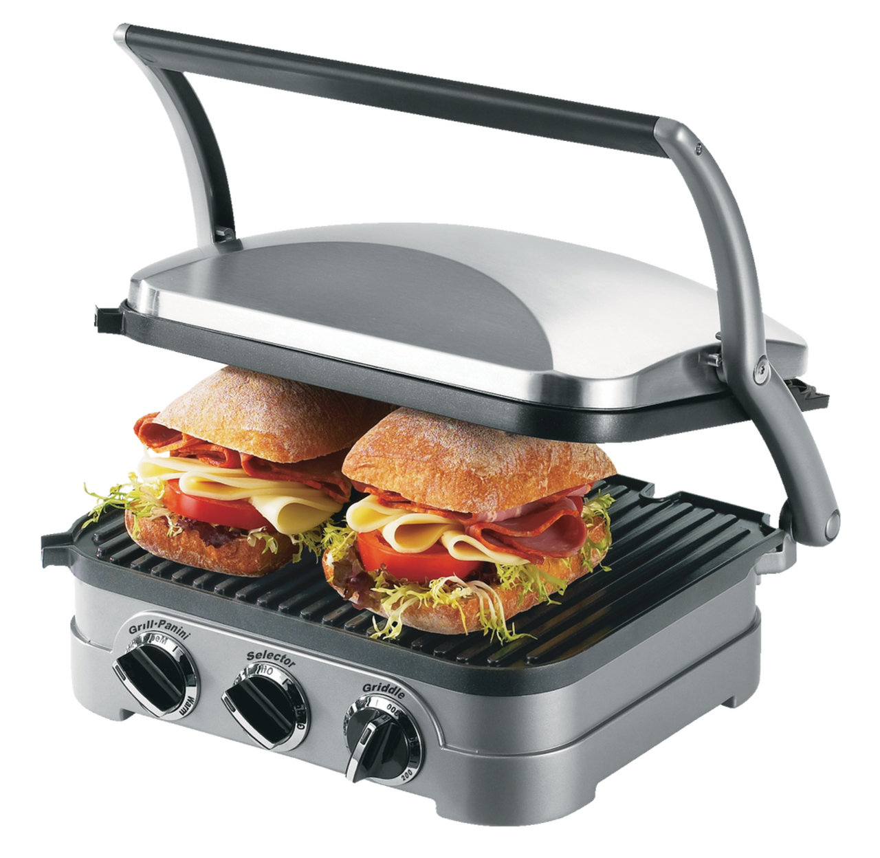 Cuisinart® Griddler 5-in-1, Non-Stick Panini Grill Press/Sandwich Maker,  Stainless Steel
