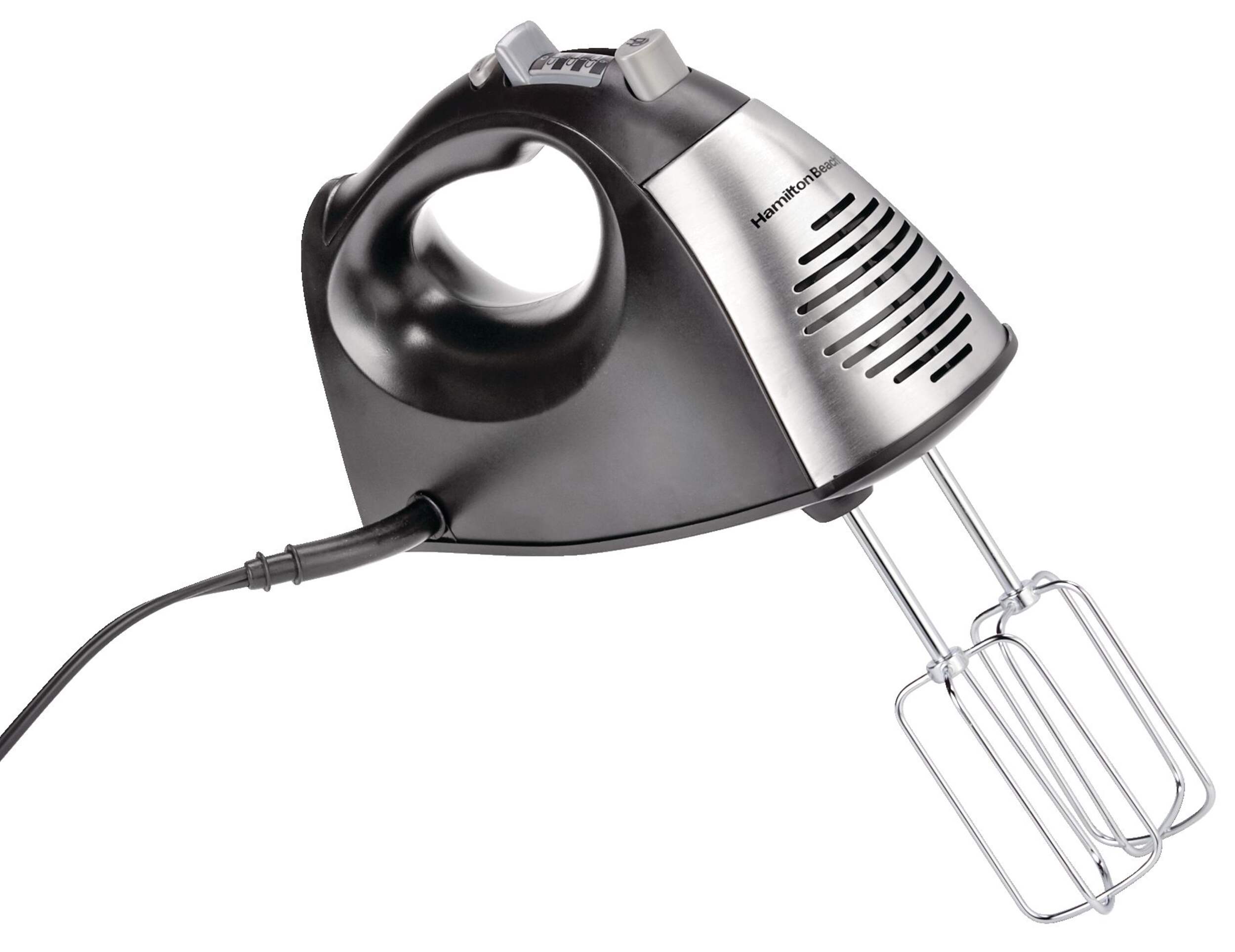 Hamilton Beach 6-Speed Hand Mixer w/ Case, Black Front_Three_Fourths_Angled_Right