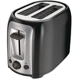 Black & Decker Extra Wide Slots Toaster w/ 7 Settings, Black, 2-Slices Front_Three_Fourths_Angled_Left