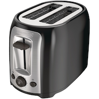Black & Decker Extra Wide Slots Toaster w/ 7 Settings, Black, 2-Slices Front_Three_Fourths_Angled_Left