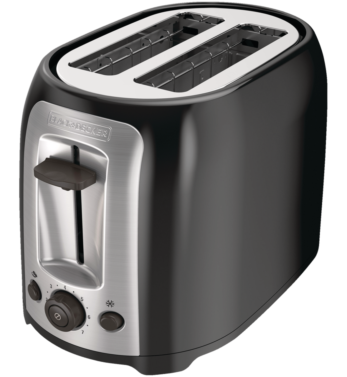 black and decker two slice toaster with extra wide self centering