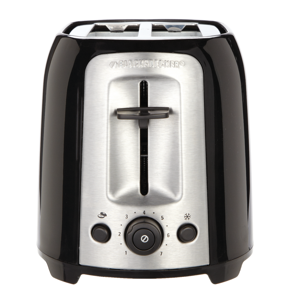 Black & Decker Extra Wide Slots Toaster w/ 7 Settings, Black, 2Slices