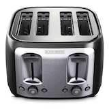 Black & Decker Extra Wide Slots Toaster w/ 7 Settings, Black, 4-Slices Front_Elevated