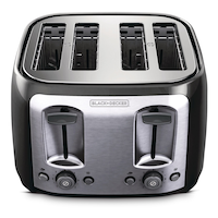 Black & Decker Extra Wide Slots Toaster w/ 7 Settings, Black, 4-Slices Front_Elevated