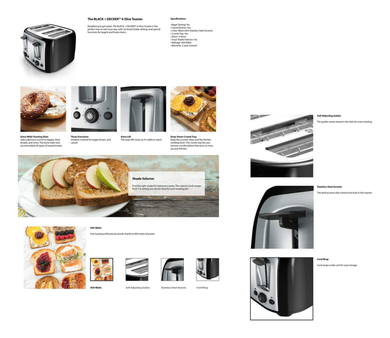 REVIEW BLACK+DECKER 4-Slice Toaster with Extra-Wide Slots TR1478BD