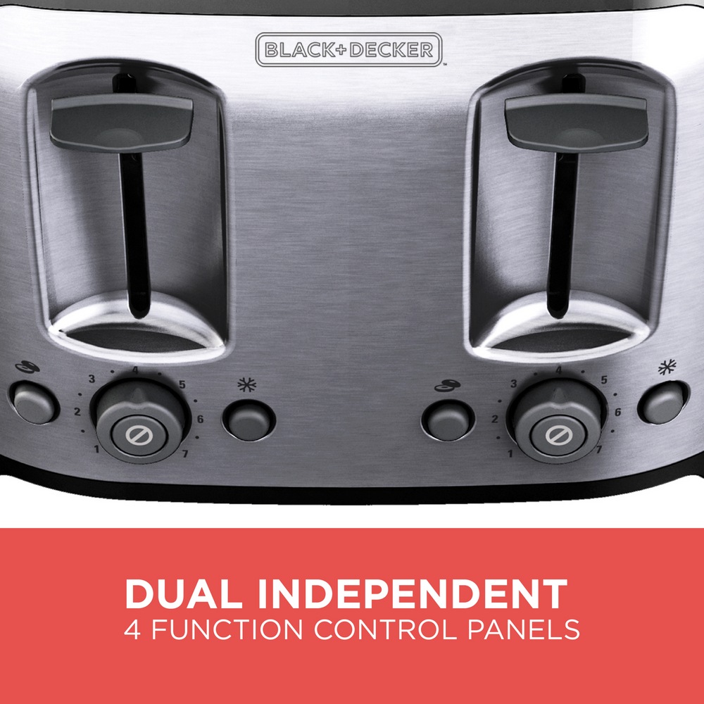 Black & Decker Extra Wide Slots Toaster w/ 7 Settings, Black, 4Slices Canadian Tire
