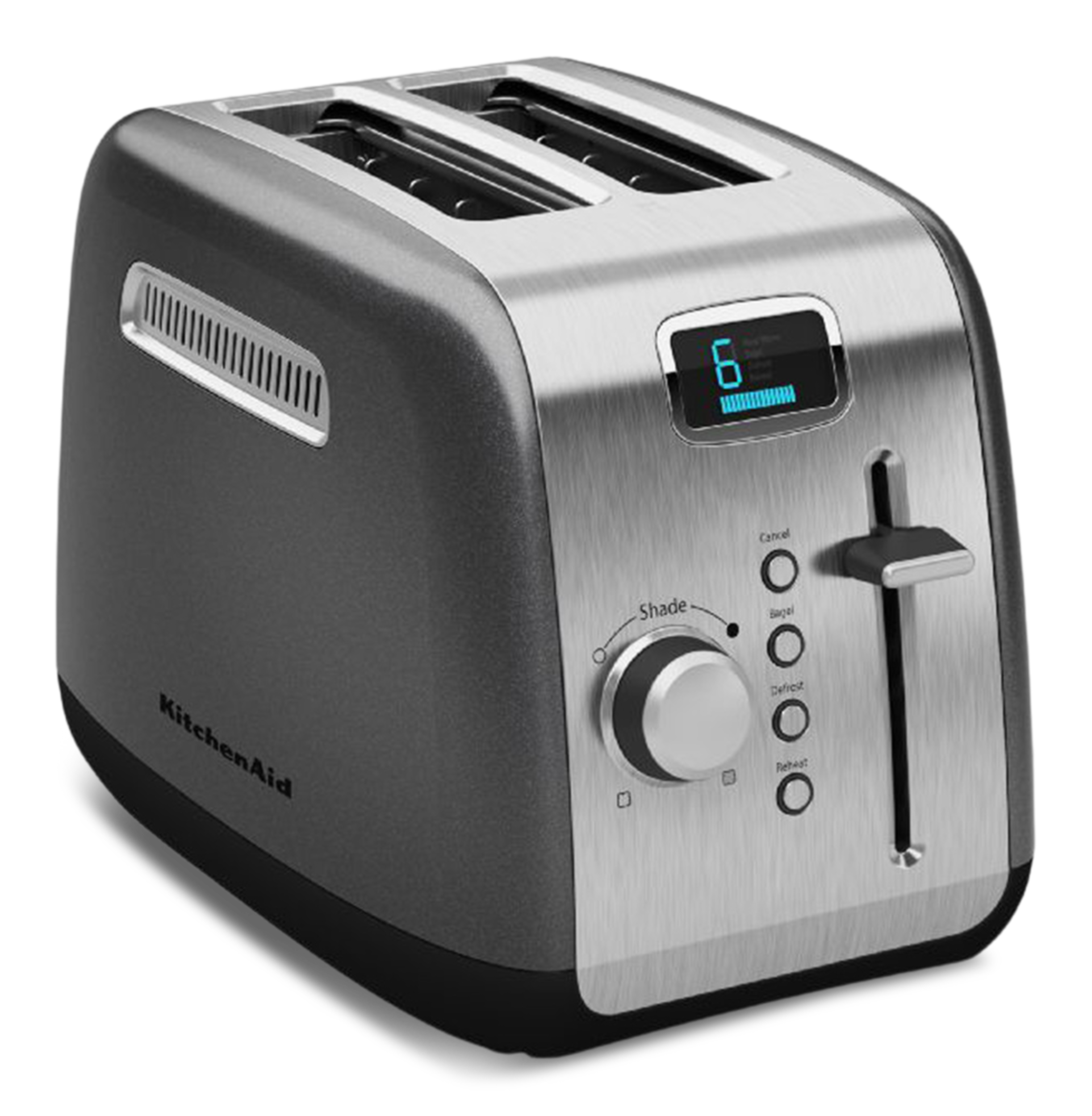 KitchenAid Liquid Graphite Toaster, 2-slice Front_Three_Fourths_Angled_Right