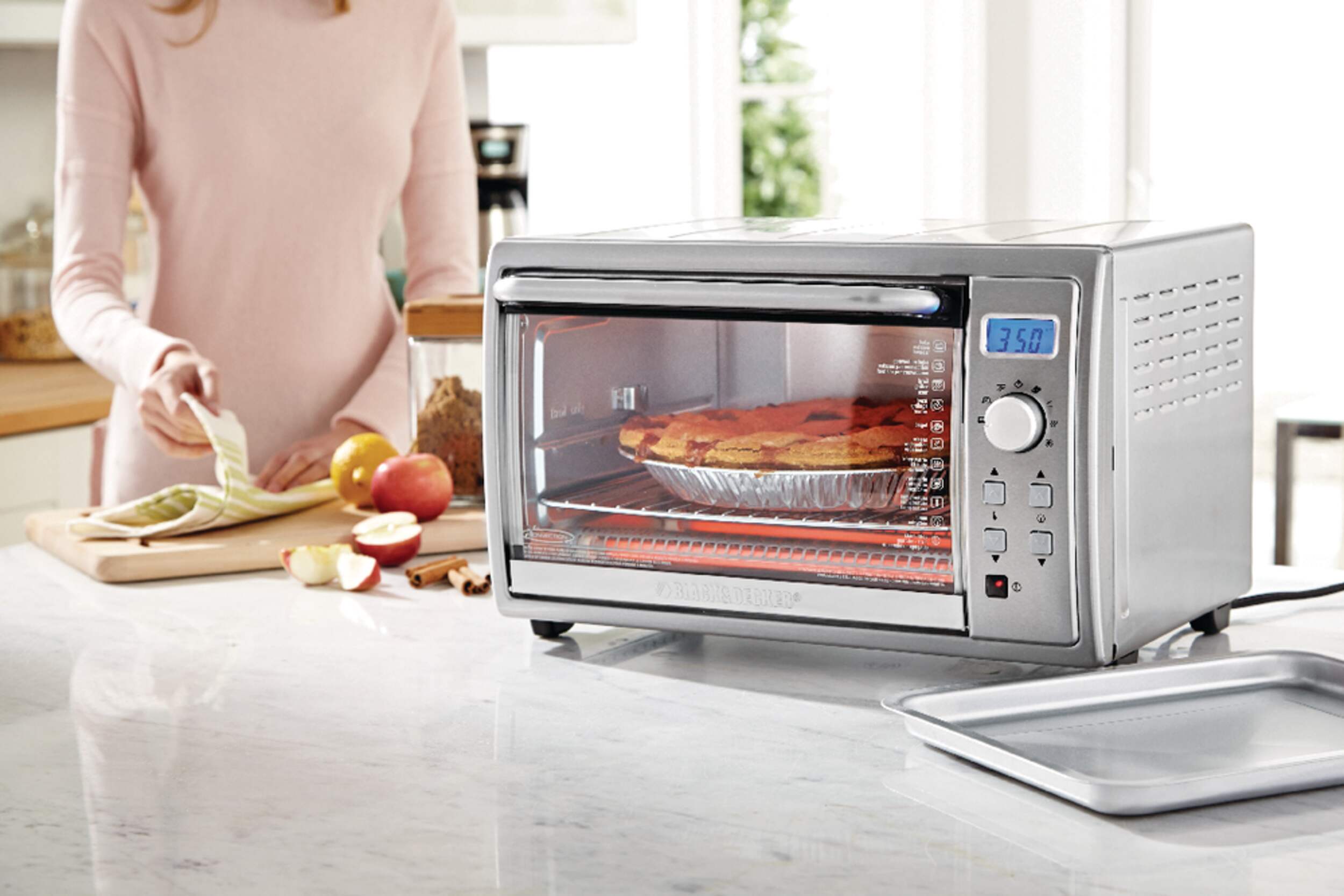 Black & Decker Digital Convection Toaster Oven w/ Rotisserie, Stainless Steel, 6Slices