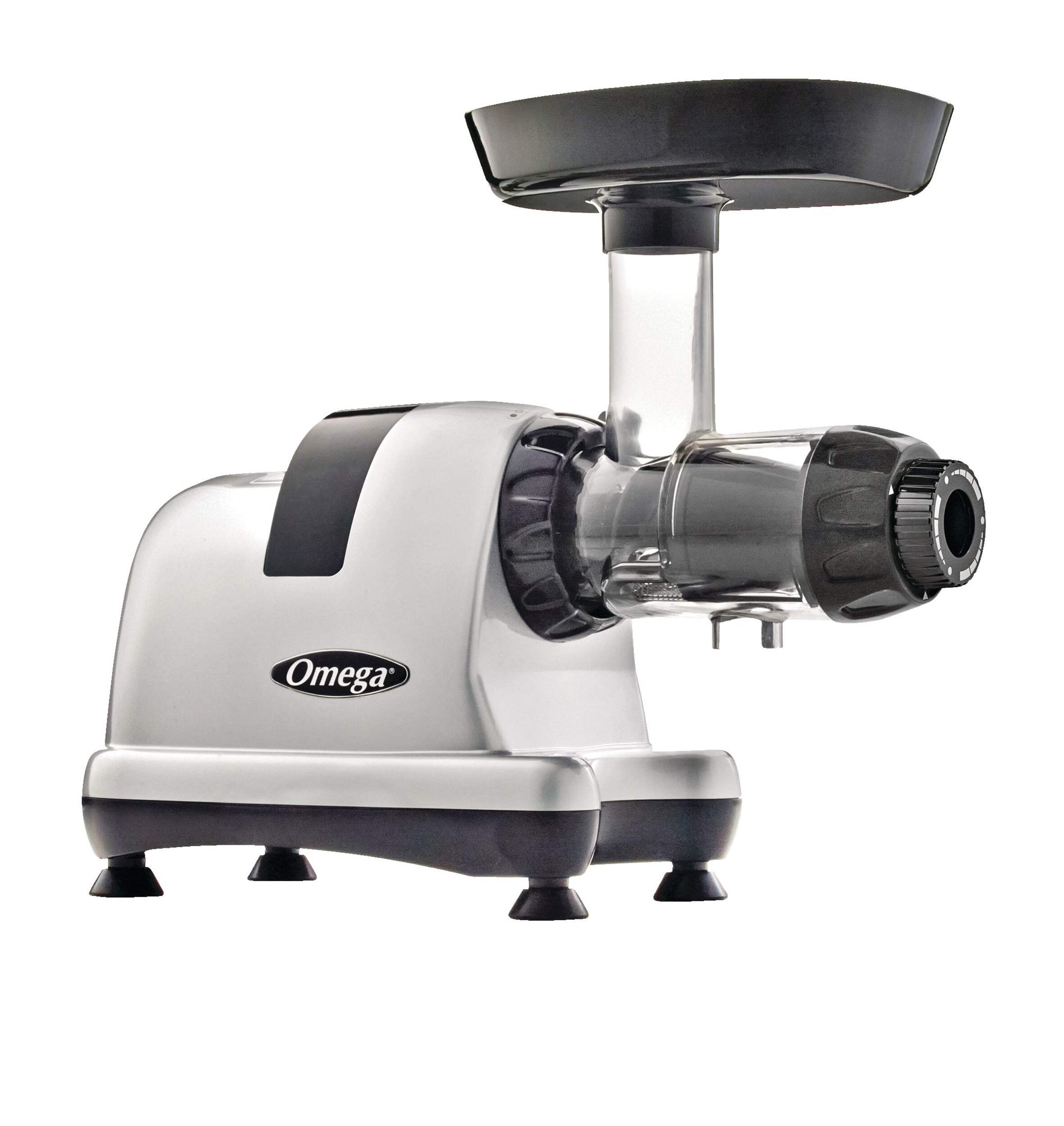 Omega Horizontal Slow Juicer, 150W, 4 Cups Front_Three_Fourths_Angled_Right