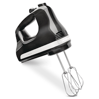 KitchenAid® Ultra Power™ 5-Speeds Hand Mixer with Turbo Beater Onyx Black Front_Three_Fourths_Angled_Right