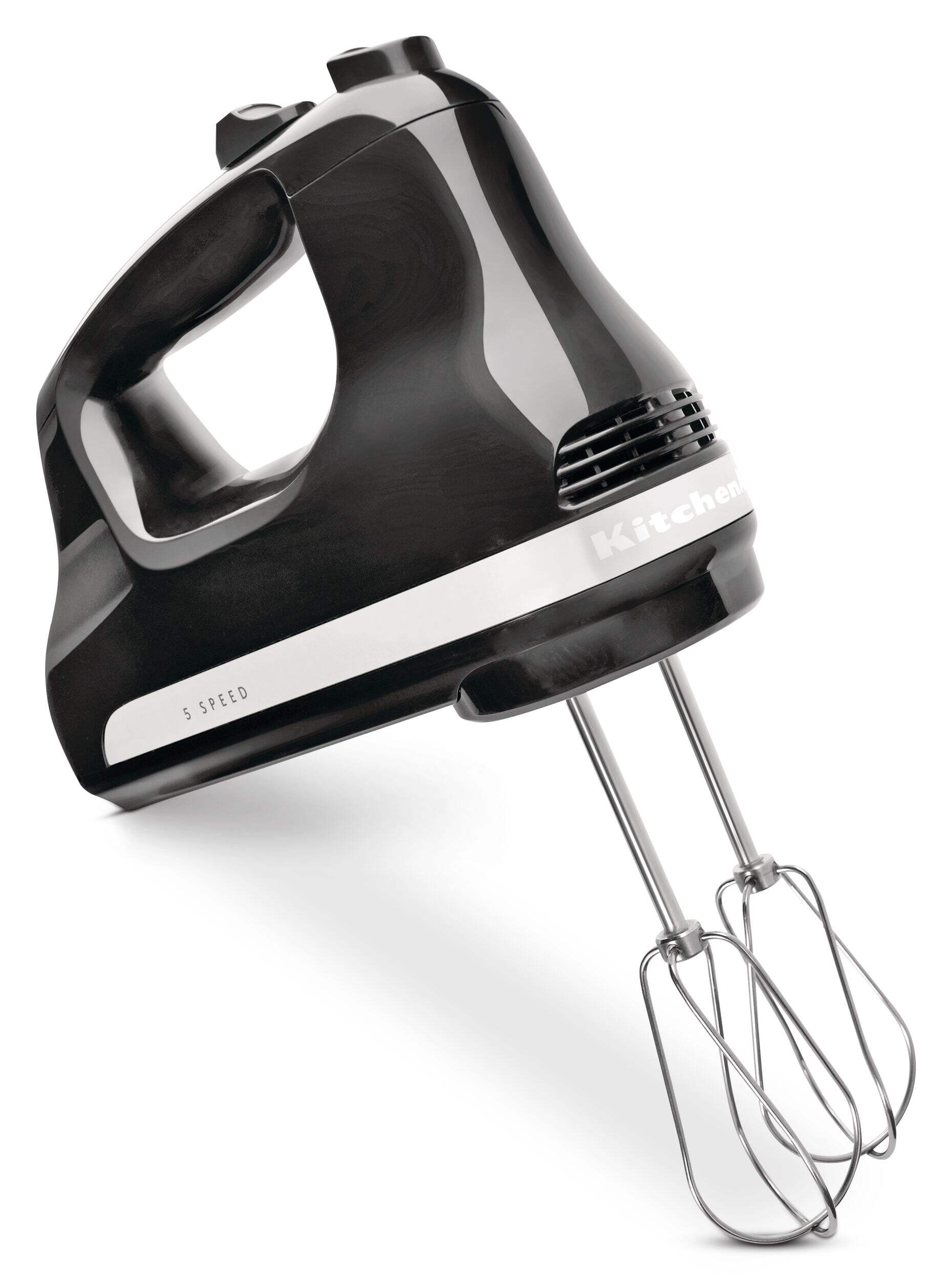 KitchenAid® Ultra Power™ 5-Speeds Hand Mixer with Turbo Beater Onyx Black Front_Three_Fourths_Angled_Right