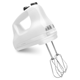 KitchenAid 5-Speed Ultra Power™ Hand Mixer, White Front_Three_Fourths_Angled_Right