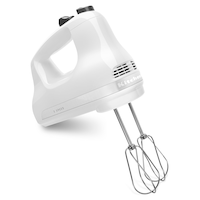 KitchenAid 5-Speed Ultra Power™ Hand Mixer, White Front_Three_Fourths_Angled_Right