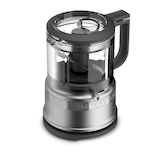 KitchenAid® Compact 3.5 Cup Food Chopper/Mini Food Processor w/ Dishwasher Safe Parts, Contour Silver Front_Angled_Right