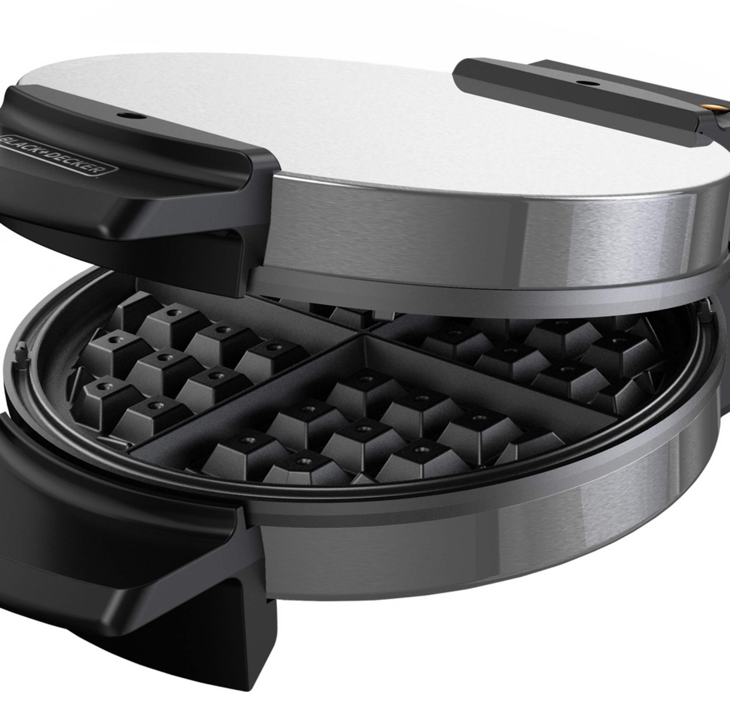 Black & Decker Round, NonStick Belgian Waffle Maker, Stainless Steel