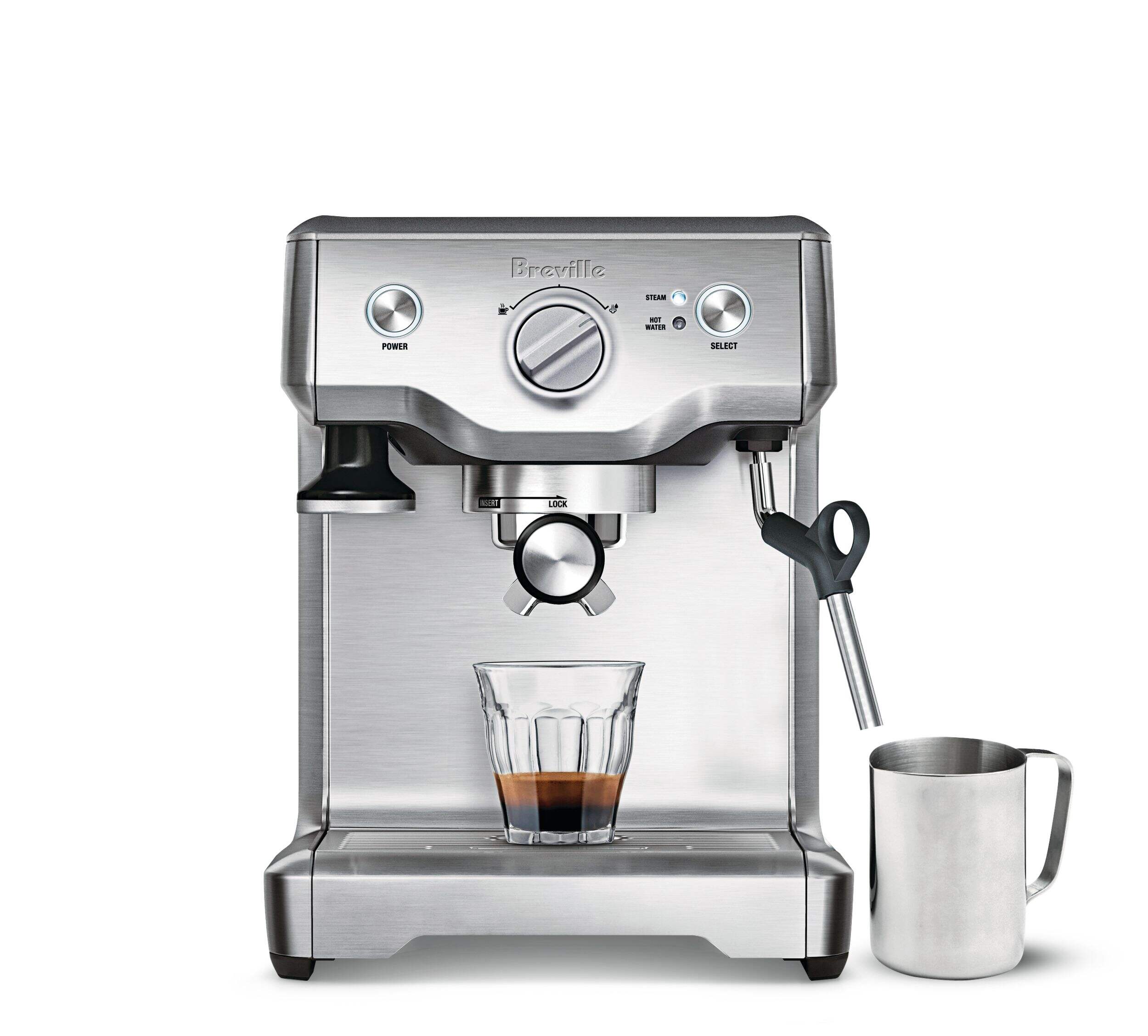 Breville Duo-Temp™ Pro Manual Espresso Machine, Brushed Stainless Steel Front_Flat