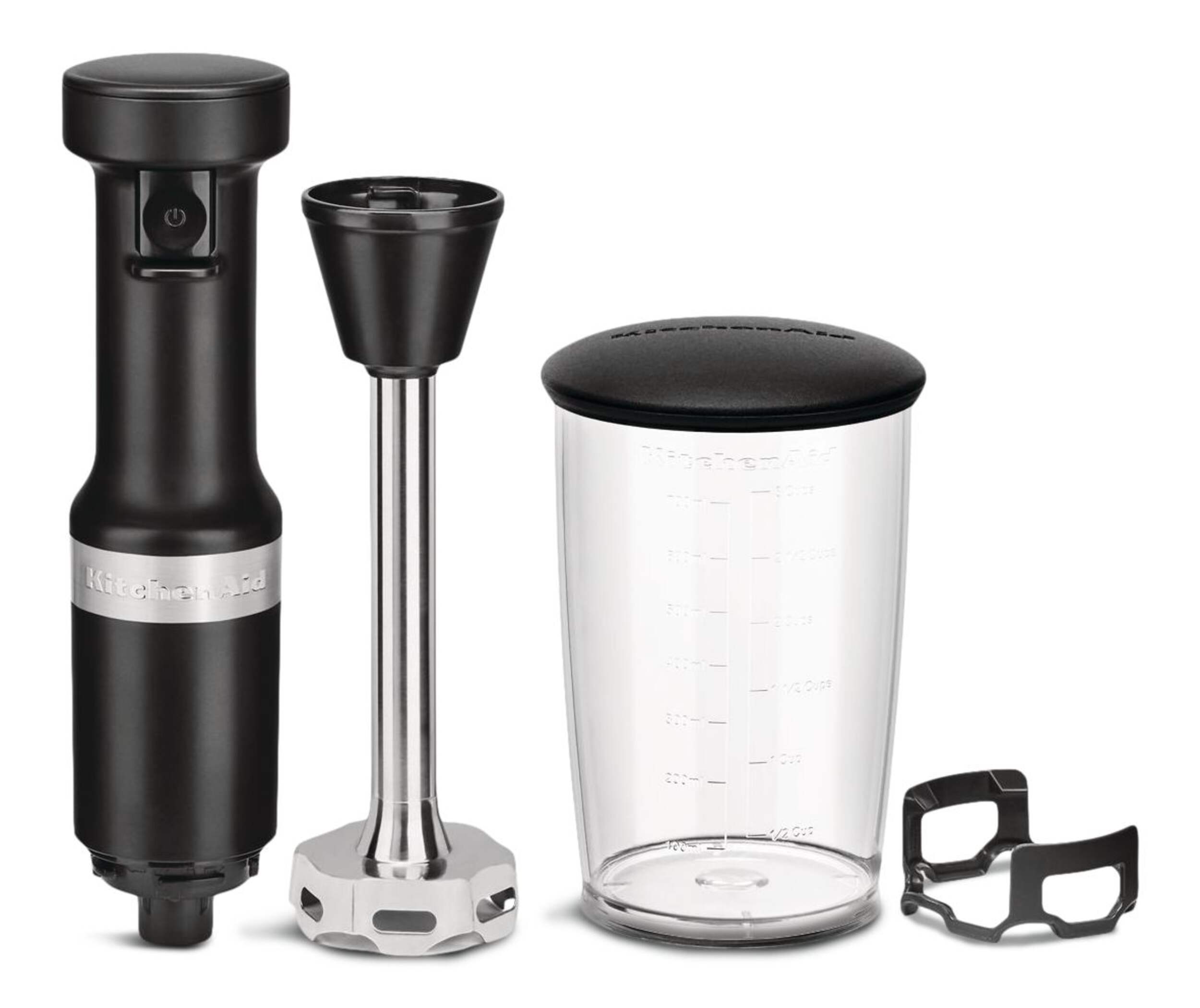 KitchenAid® KHBV53BM Variable Speed Corded Hand Blender with Blending Jar, Black Matte Front_Elevated