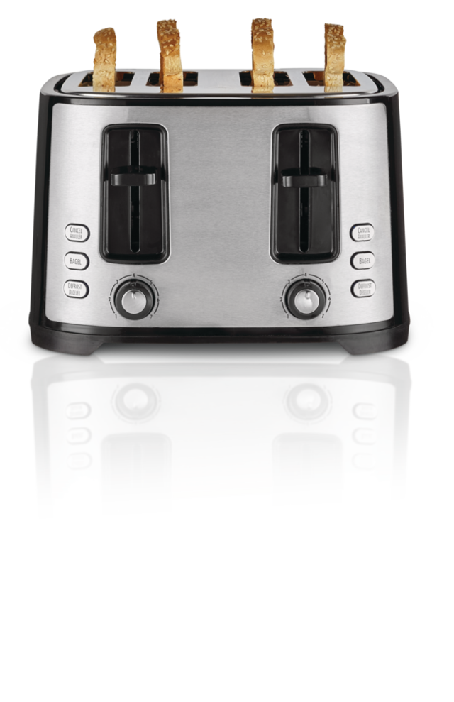 Hamilton Beach Wide Slots Toaster w/ 6 Settings, Stainless Steel, Black