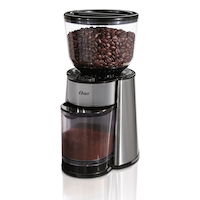 Oster Burr Mill Coffee Grinder Front_Three_Fourths_Angled_Left