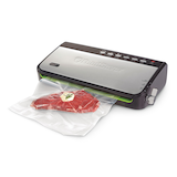 FoodSaver® Compact Vacuum Sealer/Sealing System w/ Roll Storage, Stainless Steel Front_Angled_Left