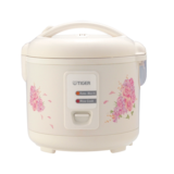 Tiger Non-Stick Rice Cooker & Steamer, White, 5.5 Cups Front_Flat
