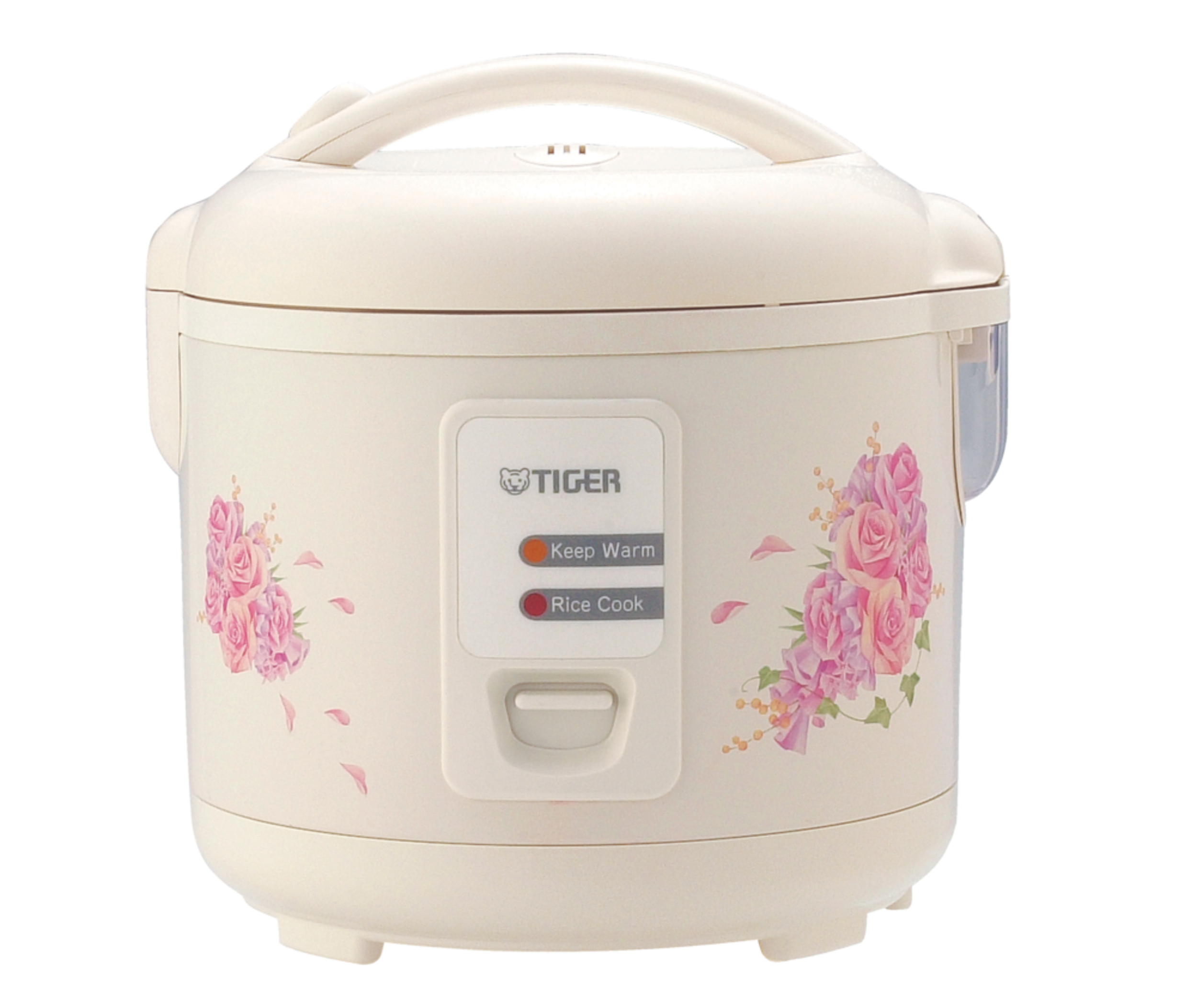 Tiger Non-Stick Rice Cooker & Steamer, White, 5.5 Cups Front_Flat