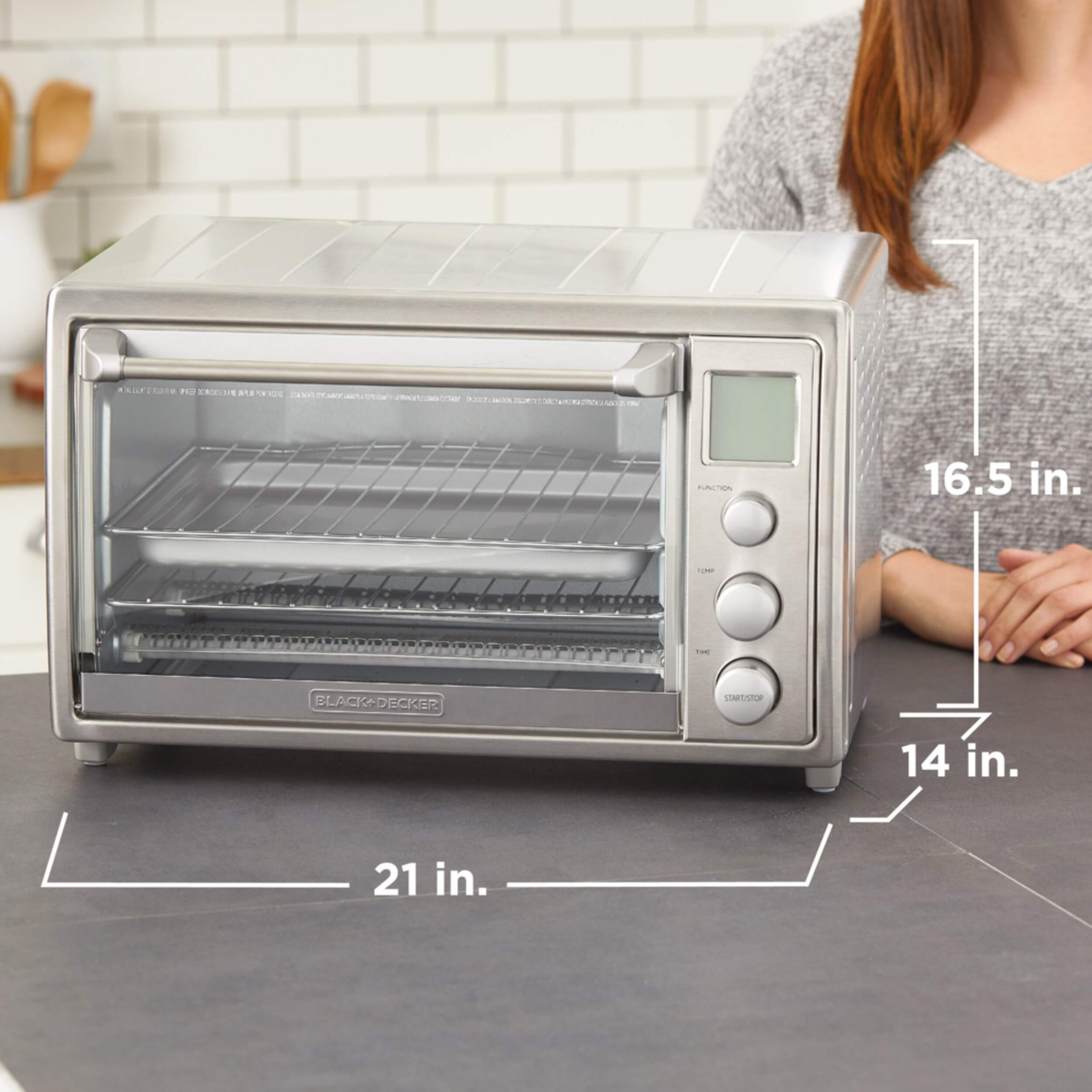 Black & Decker Digital No Preheat Convection Toaster Oven w/ 9