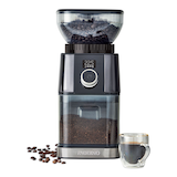 PADERNO Burr Grinder w/ 30 Setting Options, Black Stainless Steel, 12 Cups Front_Flat