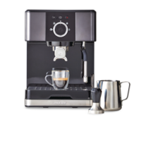 PADERNO Espresso Maker, 20 Bar Pump, Black Stainless Steel Front_Flat