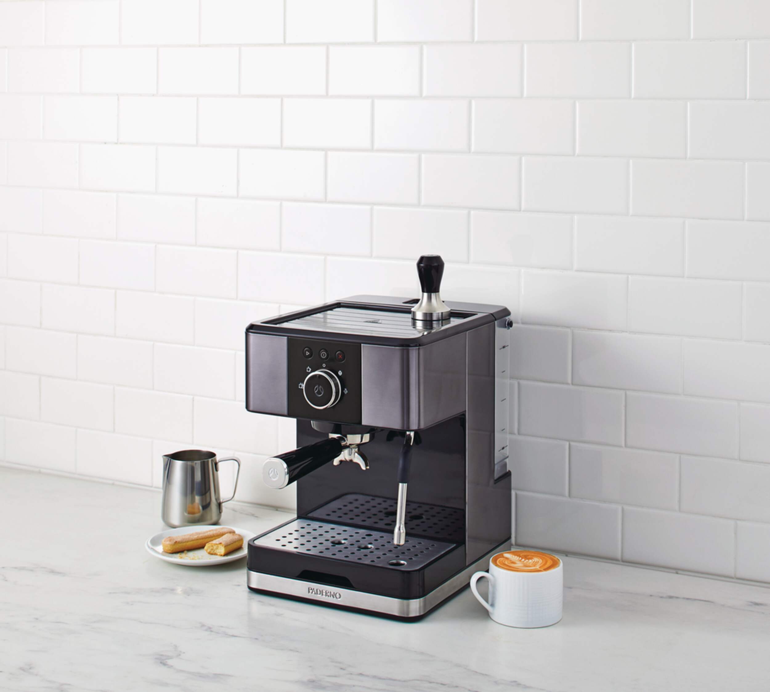 PADERNO Espresso Maker, 20 Bar Pump, Black Stainless Steel Canadian Tire