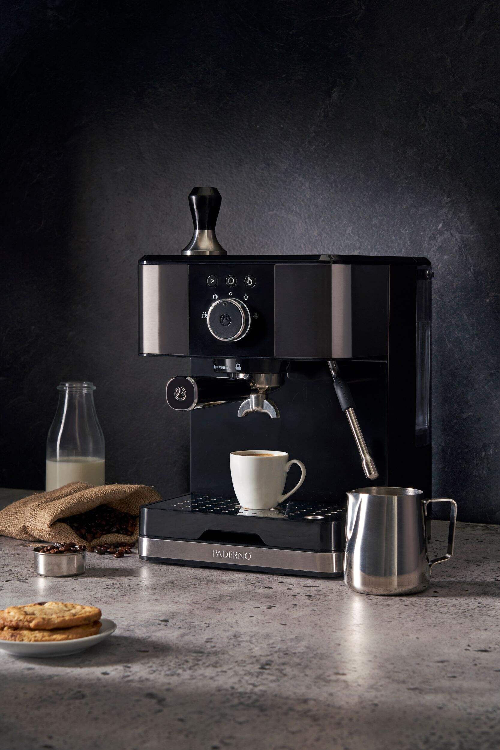 PADERNO Espresso Maker, 20 Bar Pump, Black Stainless Steel Canadian Tire