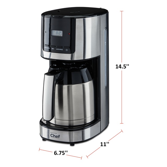 MASTER Chef Programmable Coffee Maker w/ Thermal Carafe, Black, 10 Cups