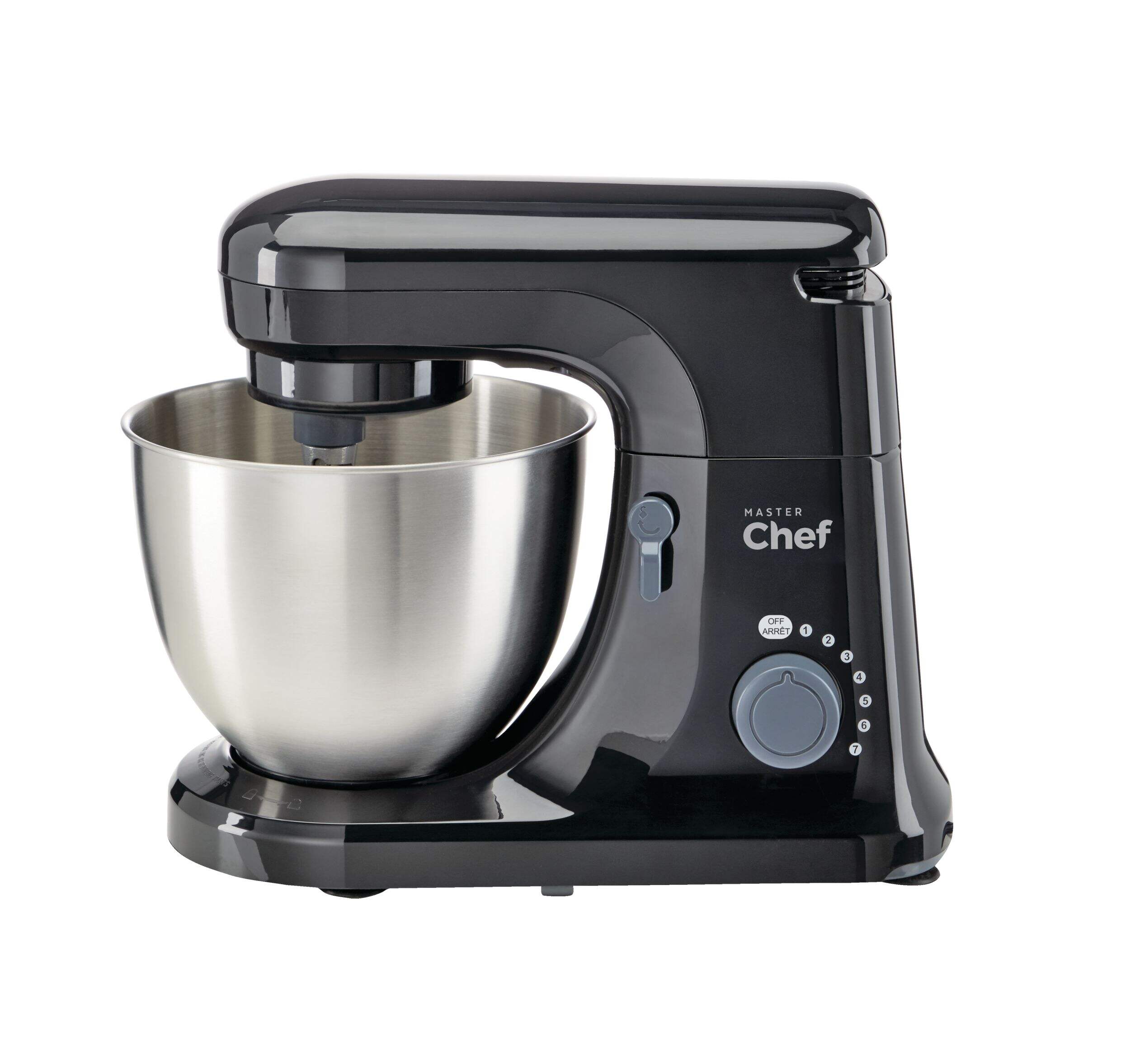 MASTER Chef Bowl-Lift Stand Mixer with 7 Speeds, Black, 4.7-qt Side_Left