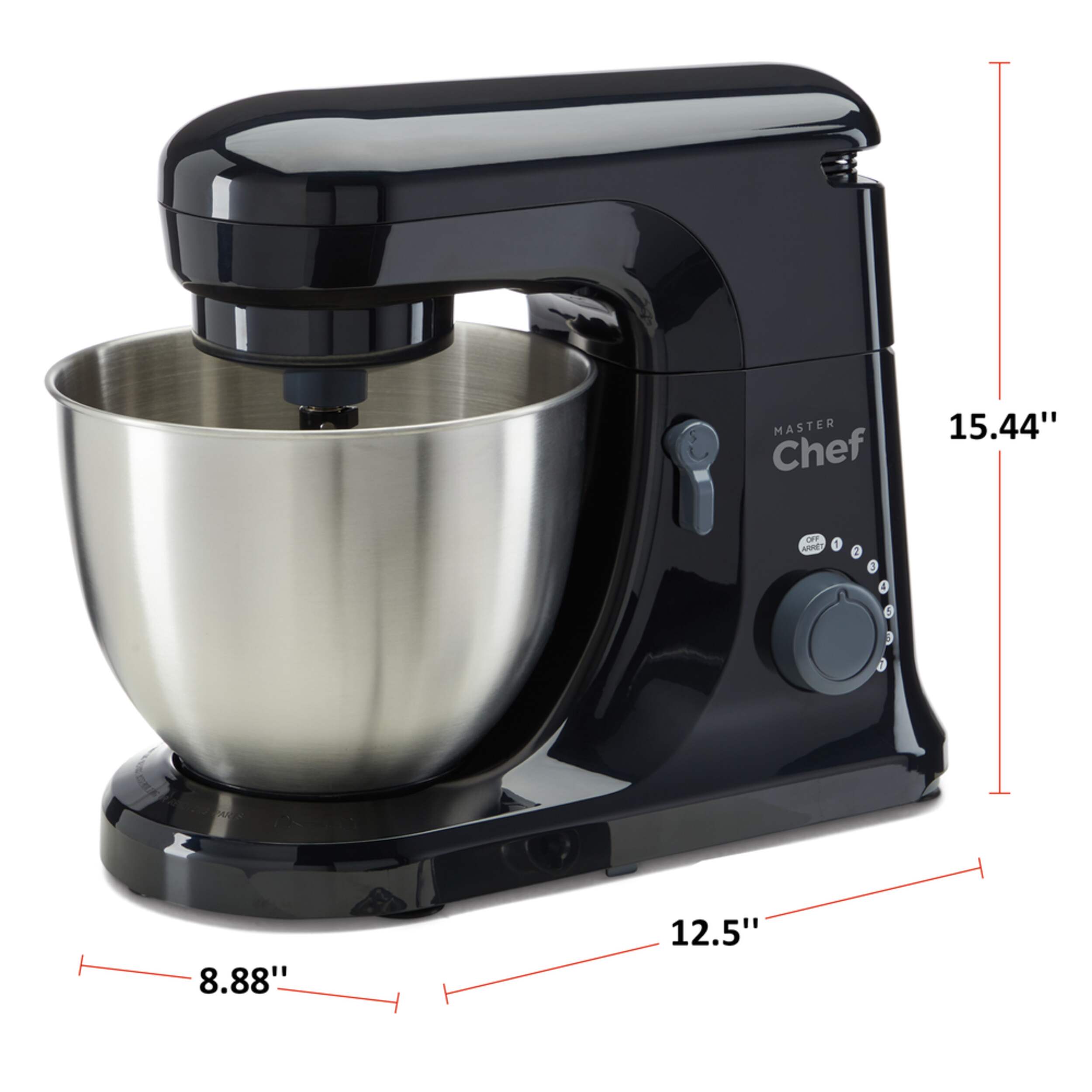 MASTER Chef Bowl-Lift Stand Mixer w/ 7 Speeds, Black, 4.7qt | Canadian Tire