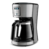 Black & Decker Programmable Coffee Maker w/ Glass Carafe, Stainless Steel, 12 Cups Front_Three_Fourths_Angled_Left