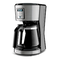 Black & Decker Programmable Coffee Maker w/ Glass Carafe, Stainless Steel, 12 Cups Front_Three_Fourths_Angled_Left
