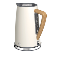 Swan Nordic Cordless Electric Kettle w/ Auto Shut Off, Stainless Steel, 1.7L Back_Angled_Left