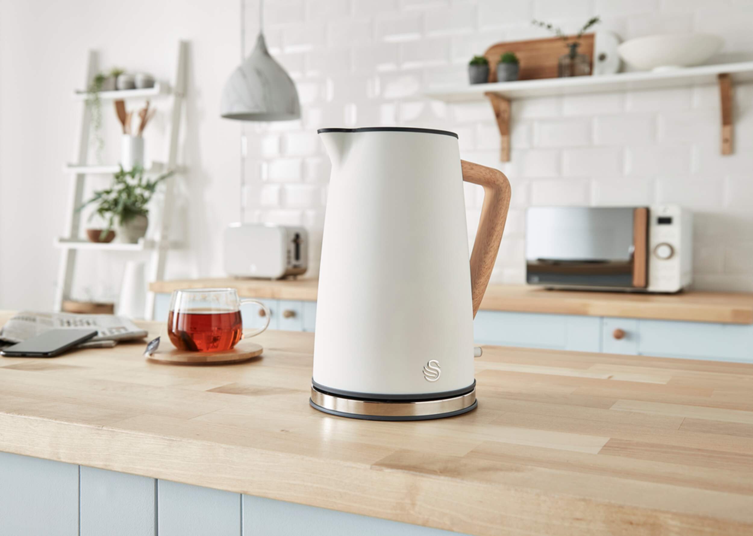 Swan Nordic Cordless Electric Kettle w/ Auto Shut Off, Stainless Steel