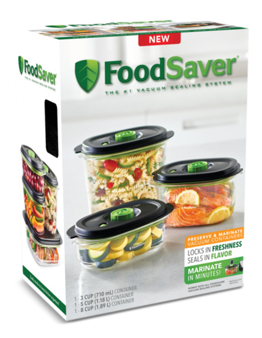 Contenants pour marinade et préservation FoodSaver, sans BPA, paq. 3