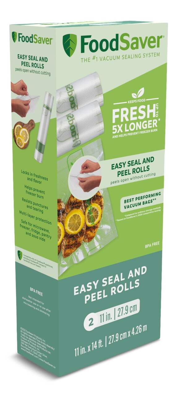 Foodsaver Easy Seal & Peel 11 x 14' Vacuum Seal Roll, 2 Pack