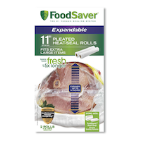 FoodSaver Expandable Heat-Seal Vacuum Sealer Roll, BPA-Free, 11-in x 16-ft, 2-pk Front_Flat