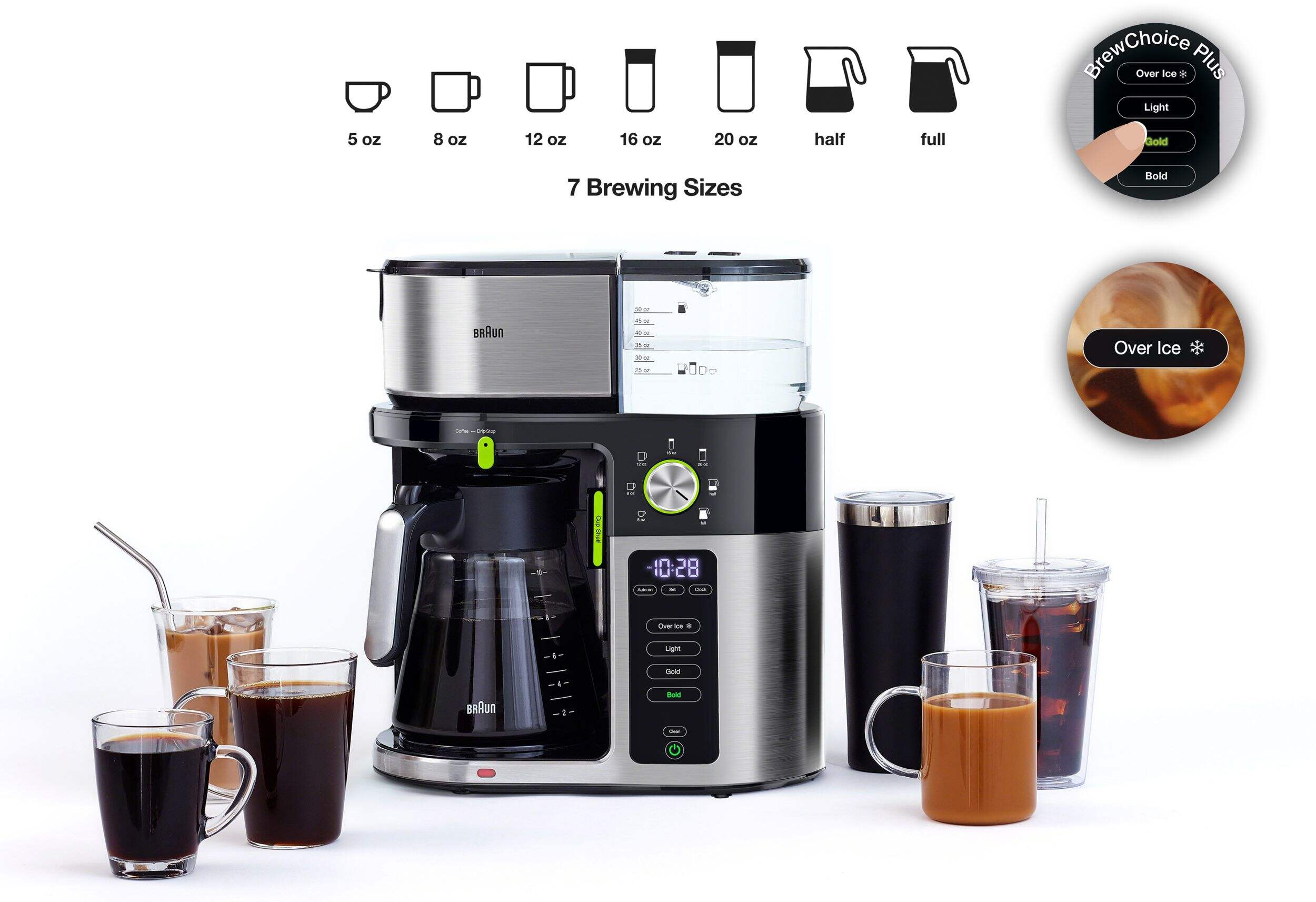 Braun SCA Certified Multiserve Coffee Maker w/ Glass Carafe, Stainless