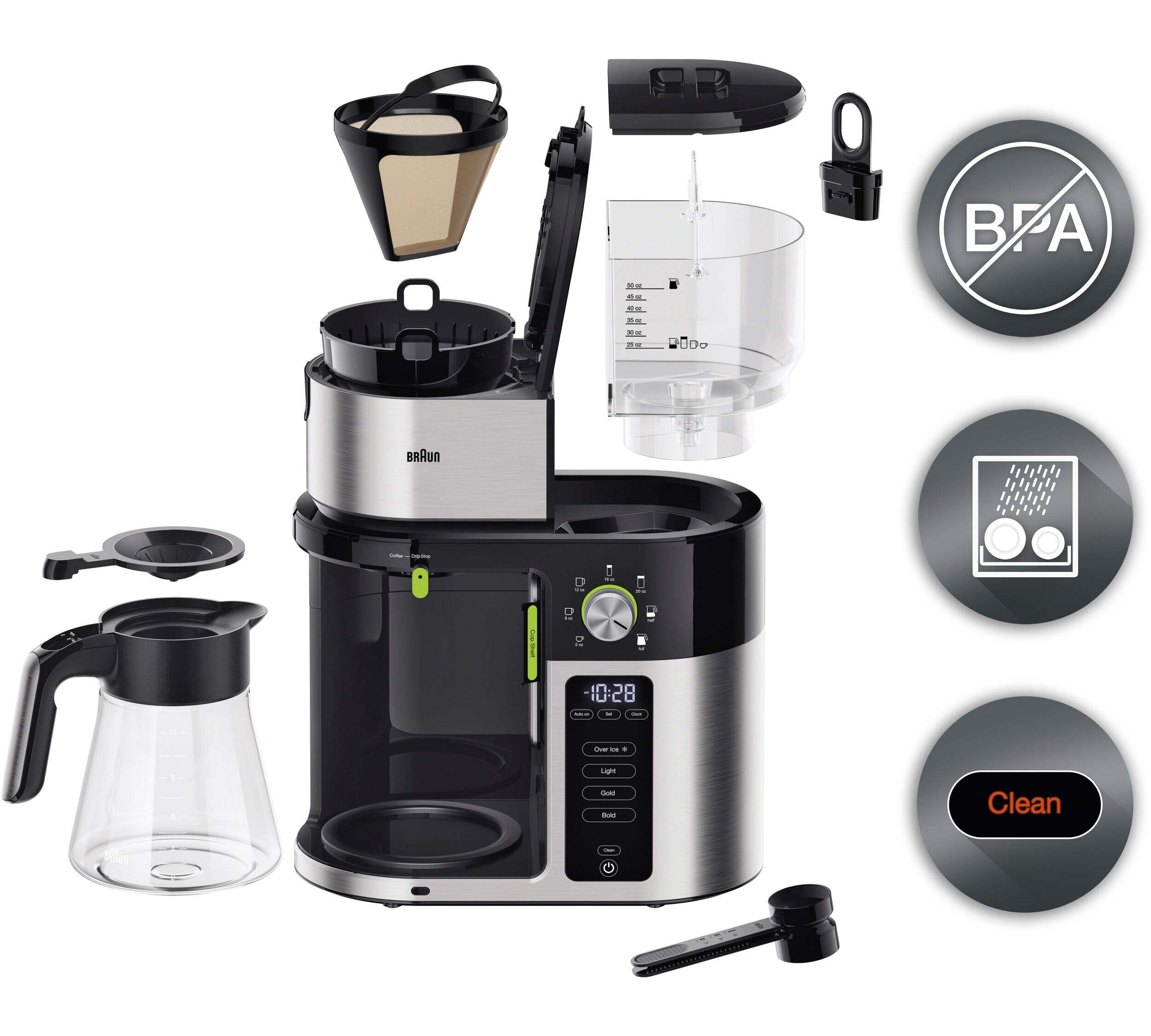 Braun SCA Certified Multiserve Coffee Maker w/ Glass Carafe, Stainless