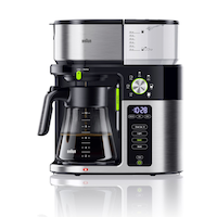 Braun SCA Certified Multiserve Coffee Maker w/ Glass Carafe, Stainless Steel, 10 Cups Front_Flat