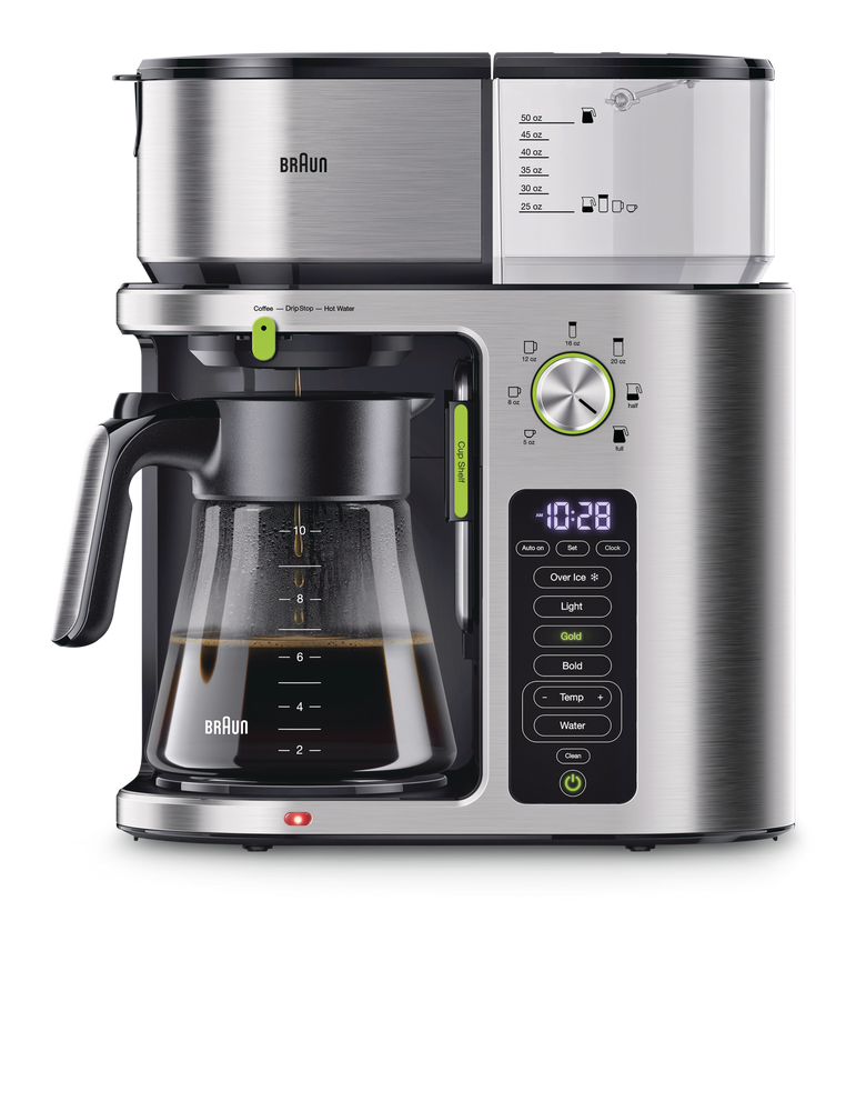 Cafetière Braun Multiserve certifiée SCA avec carafe en verre, acier