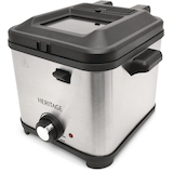 Heritage Mini/Compact Deep Fryer, Stainless Steel, 1.5L Front_Three_Fourths_Angled_Left