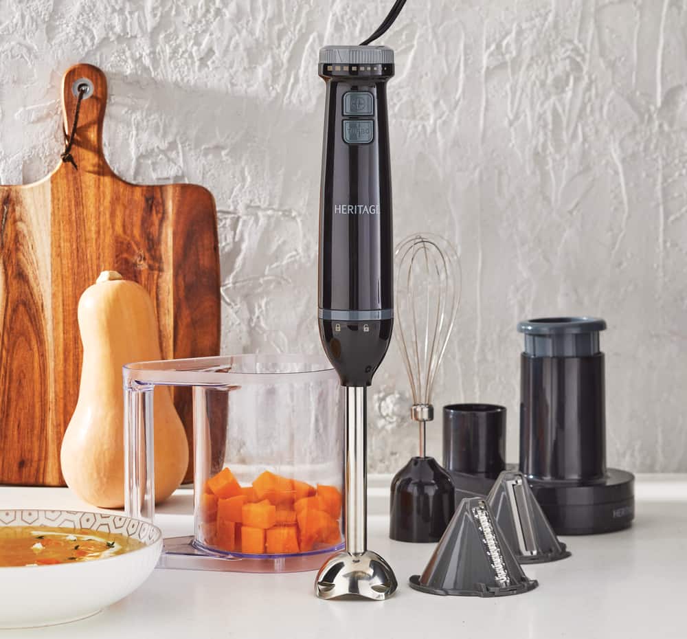 Heritage 3in1 Compact Food Processor & Hand Blender, Stainless Steel