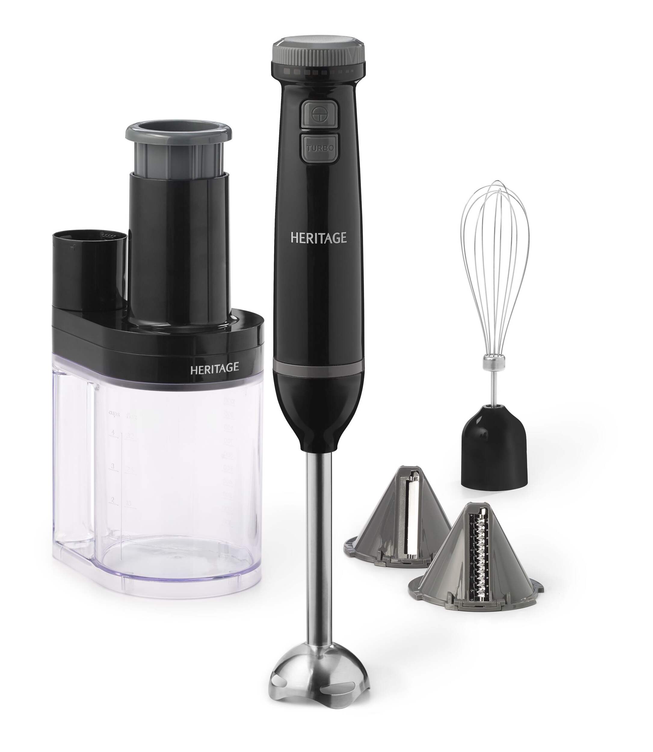 Heritage 3-in-1 Compact Food Processor & Hand Blender, Stainless Steel Composite_or_Mixed