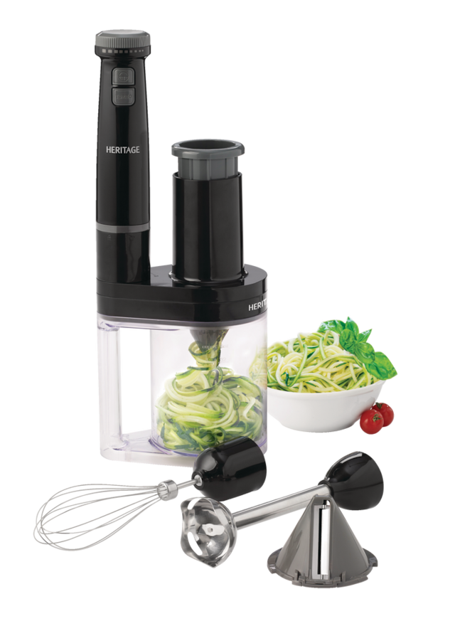 Heritage 3in1 Compact Food Processor & Hand Blender, Stainless Steel