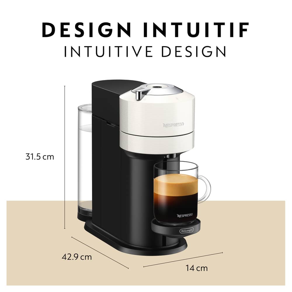 Nespresso Vertuo Next Coffee & Espresso Machine by DeLonghi, White ...